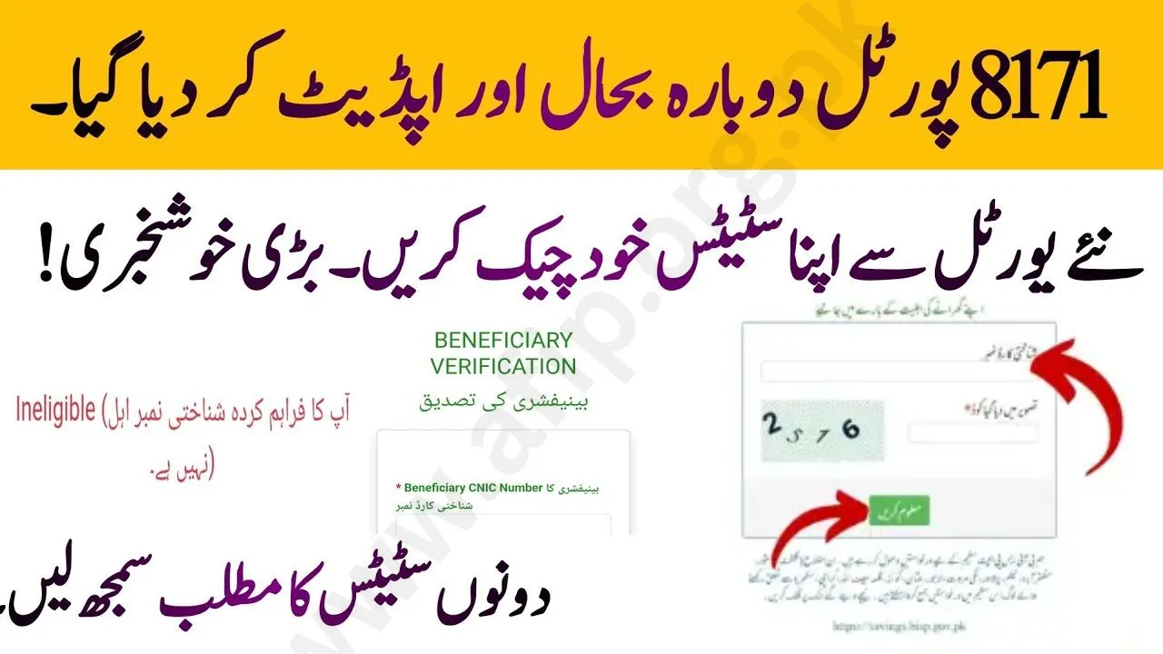 8171 Web Portal CNIC Confirmation Payment 2025 – Check Your BISP and Ehsaas Cash Online